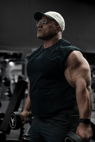 Raglan Sleeveless Muscle Tank - All Black