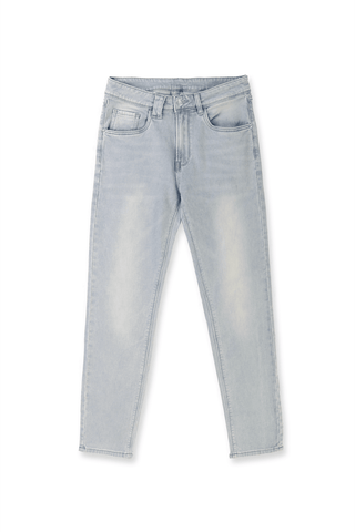 Men's Premium Fitted Stretchy Jeans - Faded Light Blue